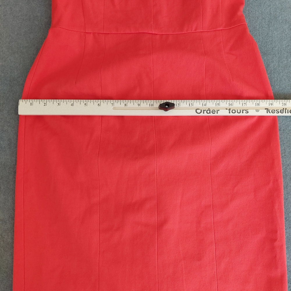 Banana Republic Red Square Neck Sheath Dress Size 12 Cap Sleeve Professional - Picture 8 of 9